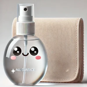 empty all-surface spray bottle with cute face