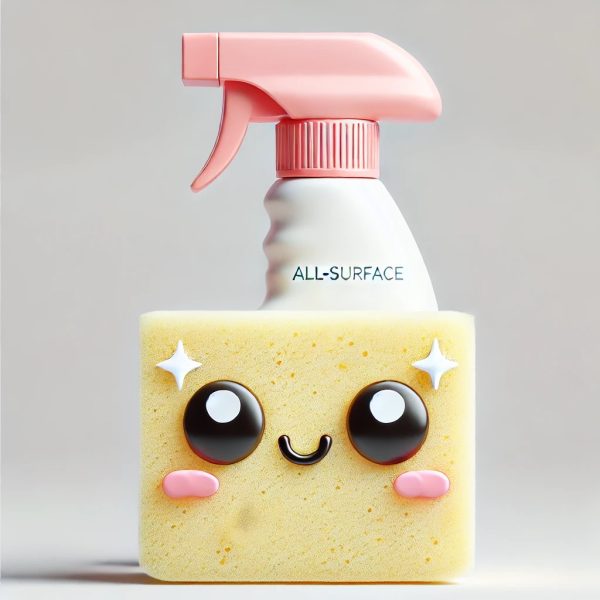 Yellow sponge with a cute face